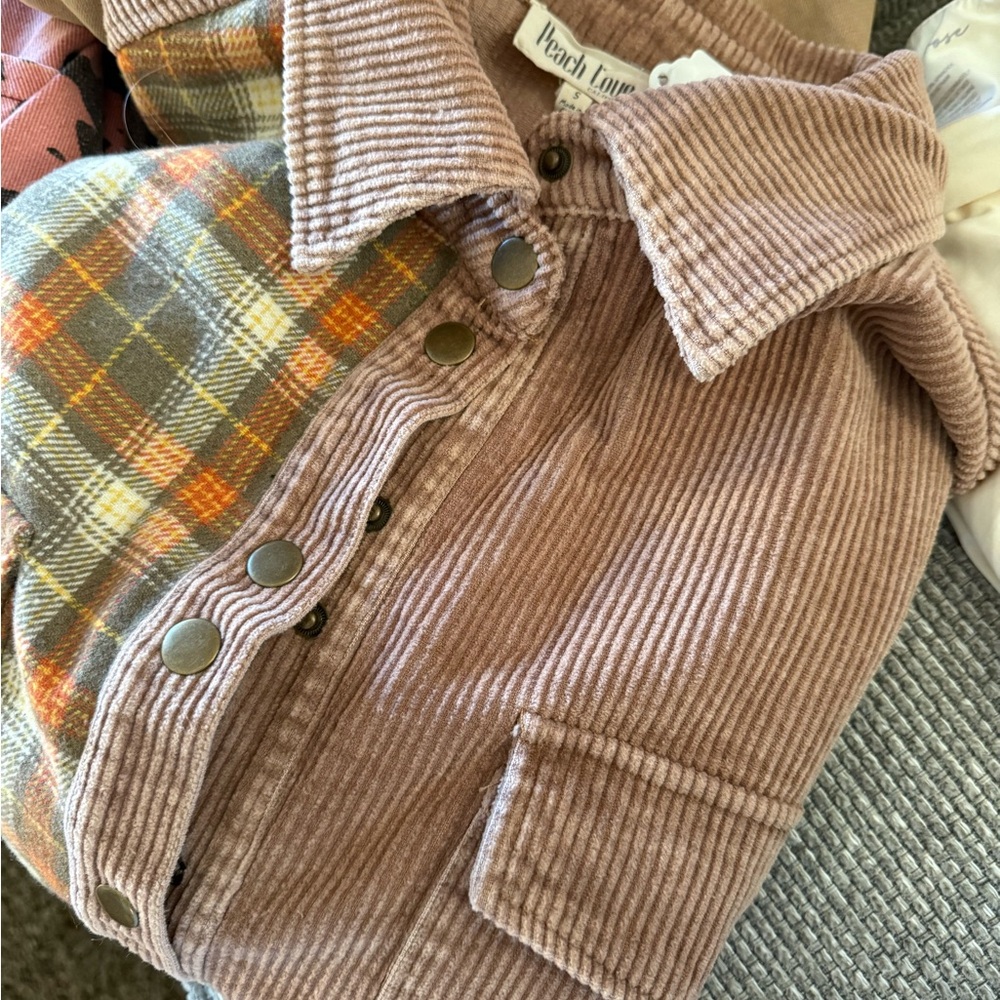 Peach Love California Corduroy Jacket - Tan